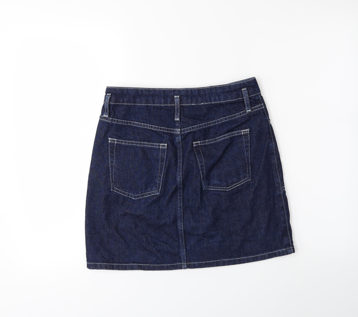 Topshop Womens Black  Denim A-Line Skirt Size 8