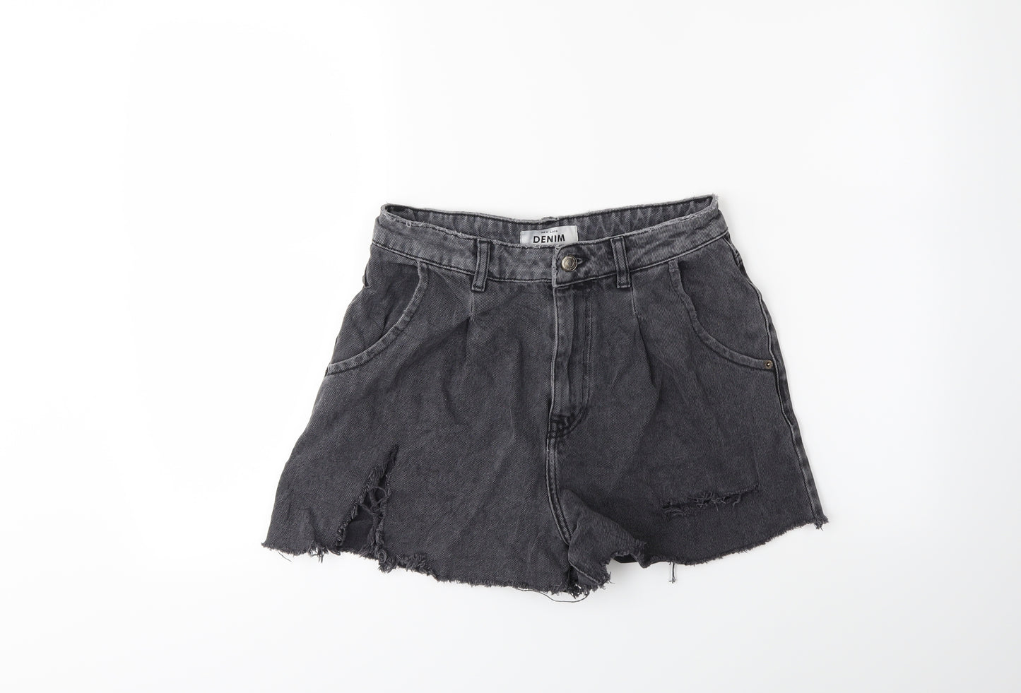New Look# Womens Grey  Denim Cut-Off Shorts Size 10