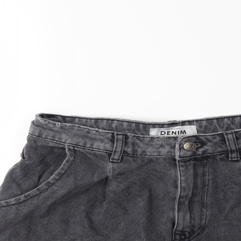 New Look# Womens Grey  Denim Cut-Off Shorts Size 10