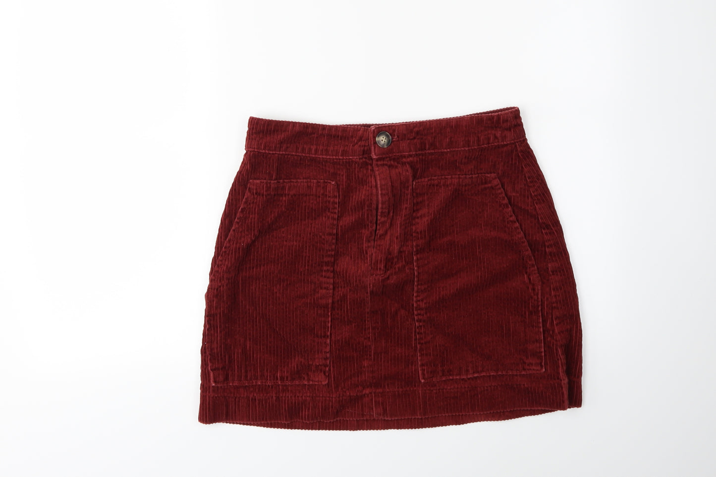 H&M Womens Brown  Corduroy Mini Skirt Size 12