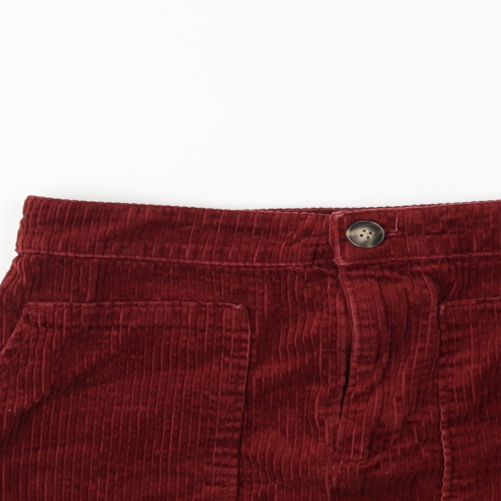 H&M Womens Brown  Corduroy Mini Skirt Size 12