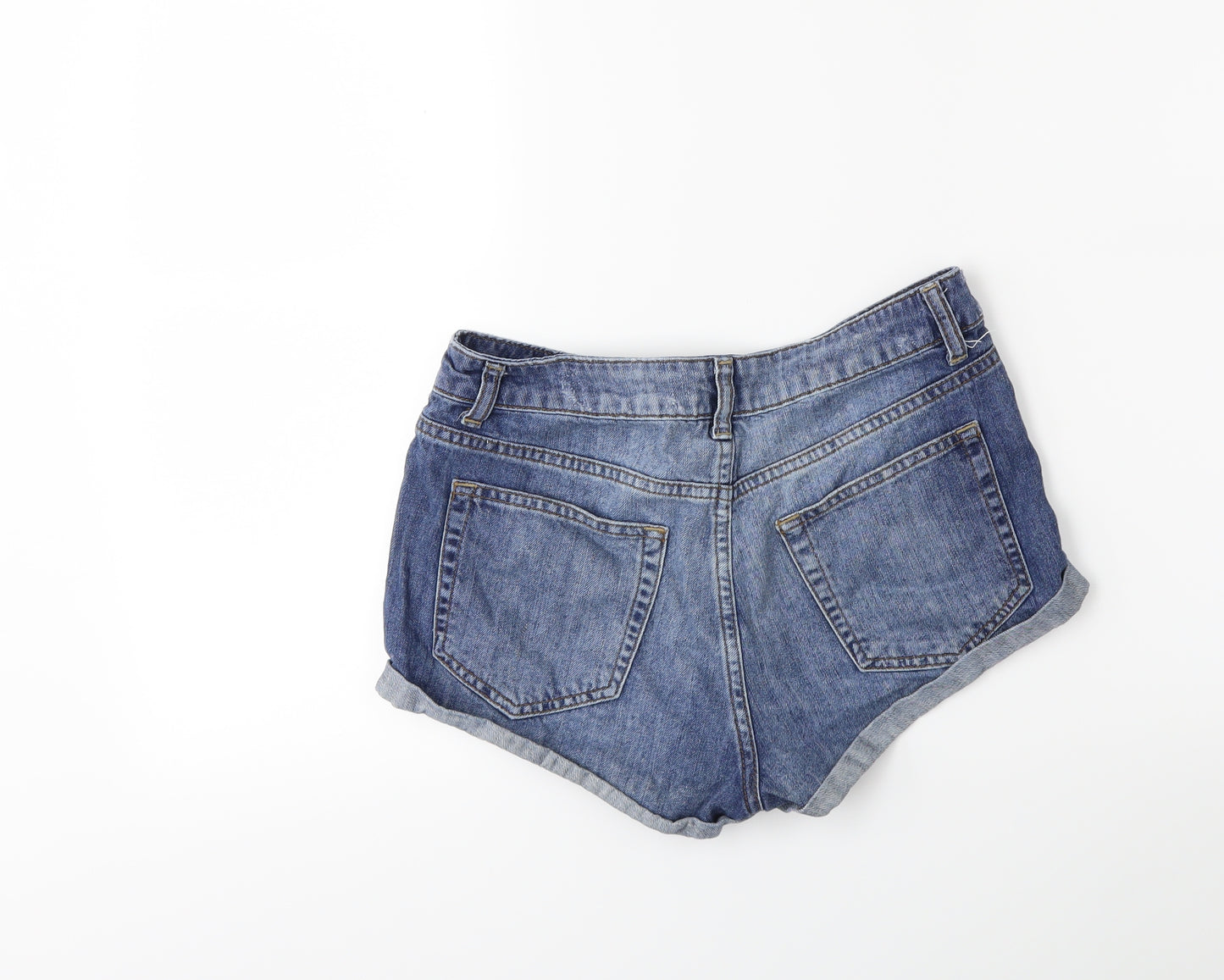 Topshop Womens Blue  Denim Hot Pants Shorts