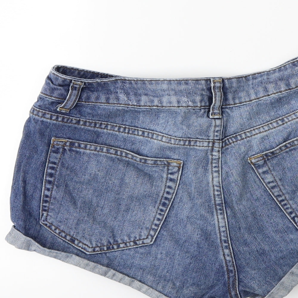 Topshop Womens Blue  Denim Hot Pants Shorts