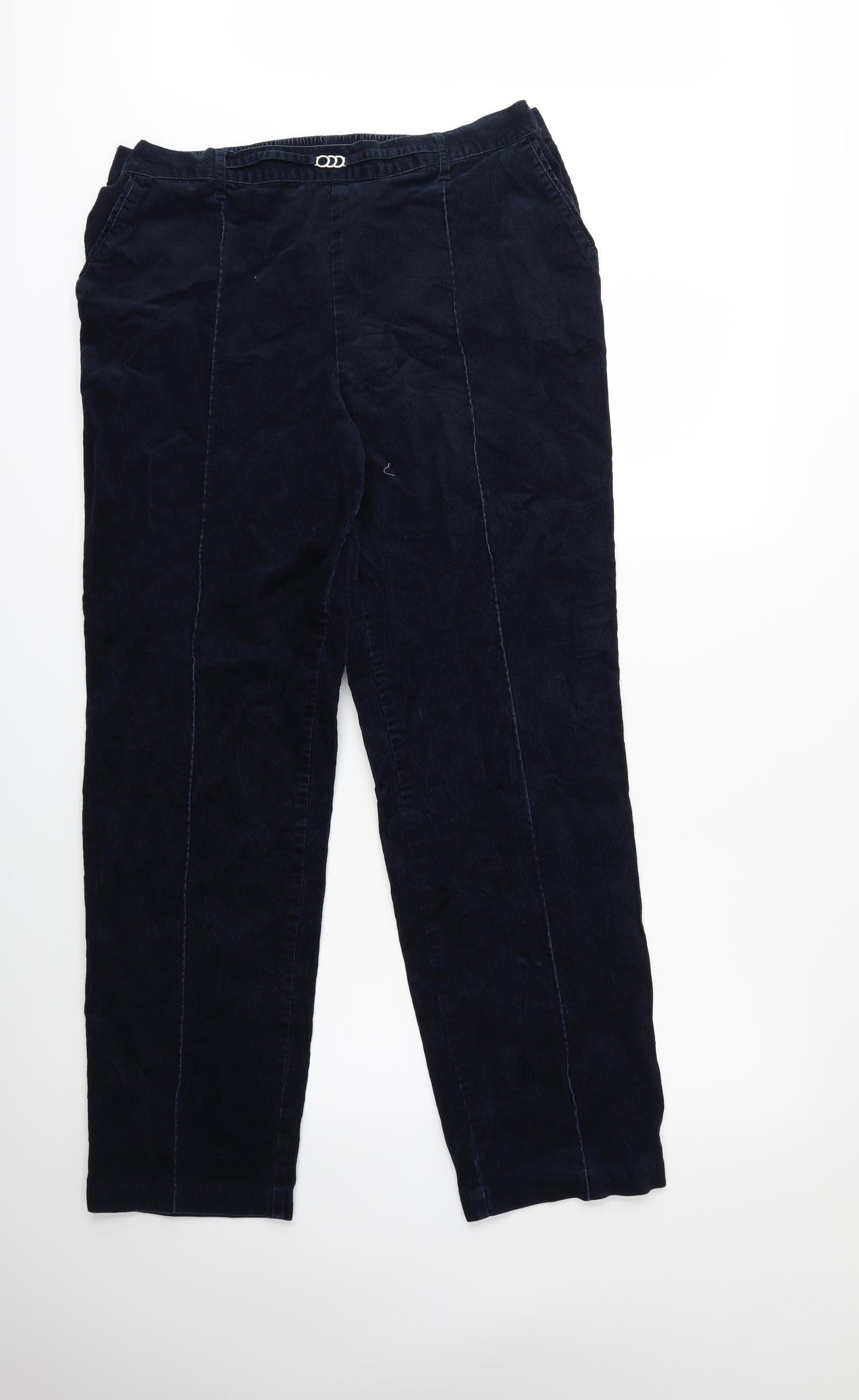 Marks and Spencer Womens Blue  Corduroy Trousers  Size 16 L30 in