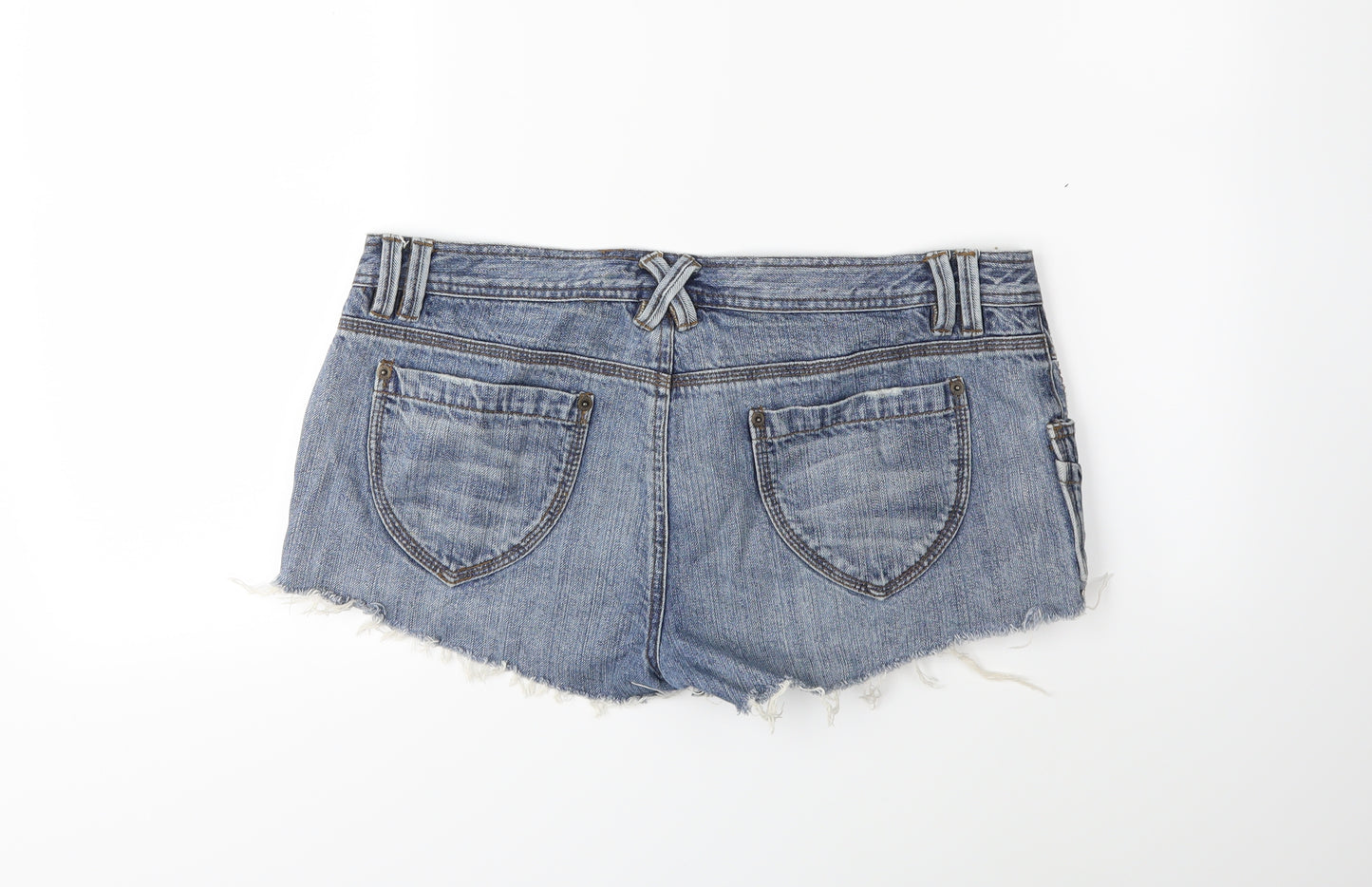 Miss Selfridge Womens Blue  Denim Hot Pants Shorts Size 14