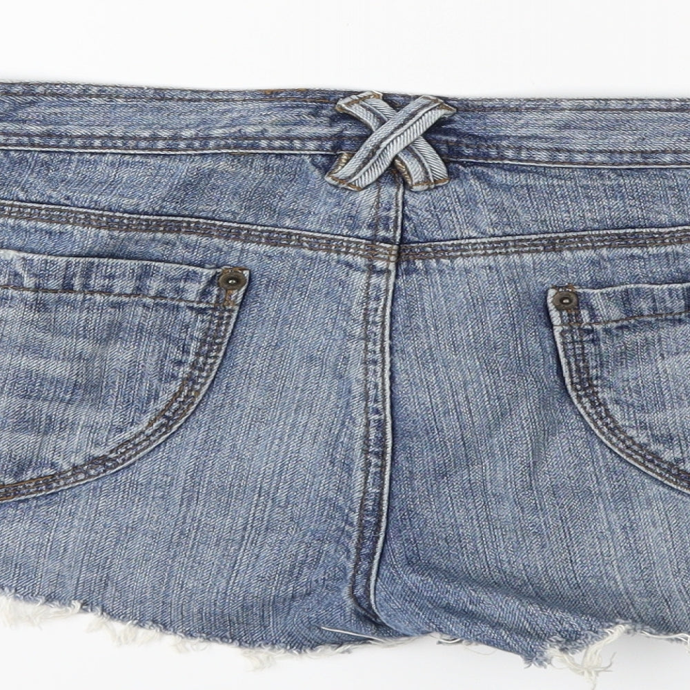 Miss Selfridge Womens Blue  Denim Hot Pants Shorts Size 14