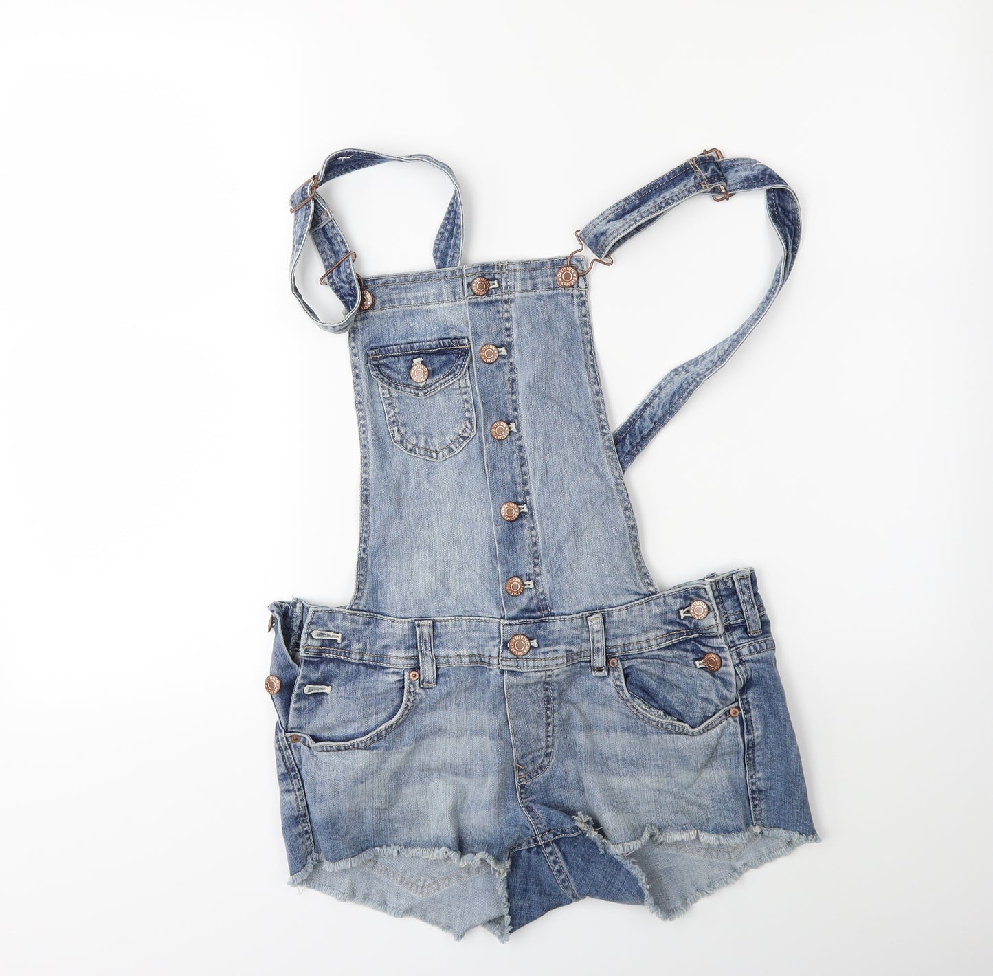 H&M Womens Blue  Denim Playsuit One-Piece Size 10