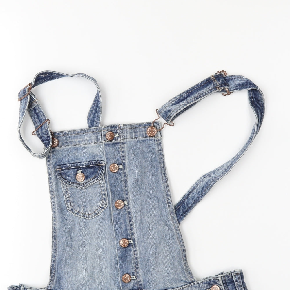 H&M Womens Blue  Denim Playsuit One-Piece Size 10