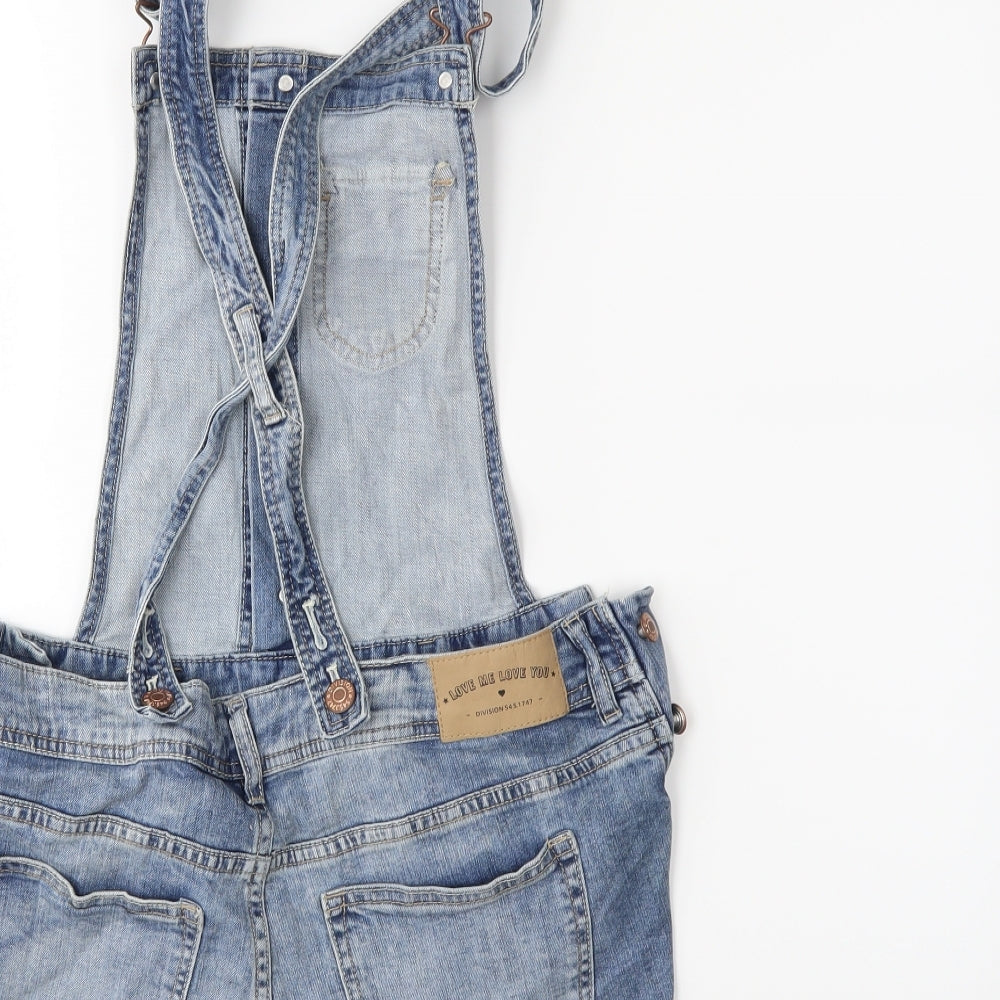 H&M Womens Blue  Denim Playsuit One-Piece Size 10