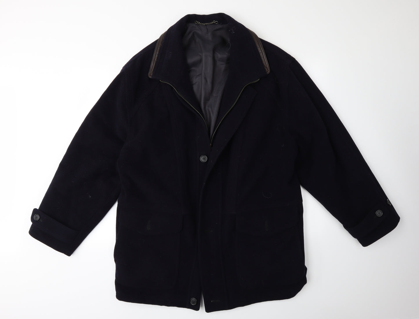 Preworn Mens Blue   Overcoat Coat Size L