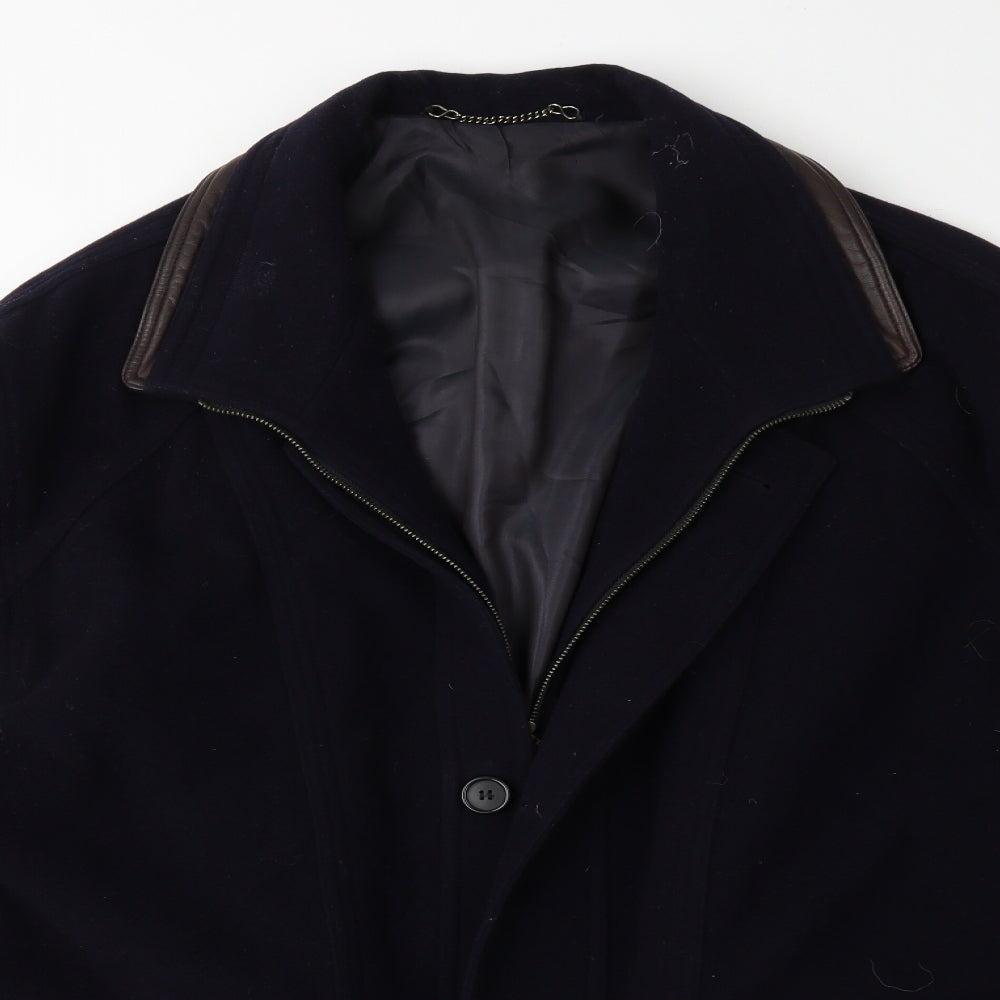 Preworn Mens Blue   Overcoat Coat Size L