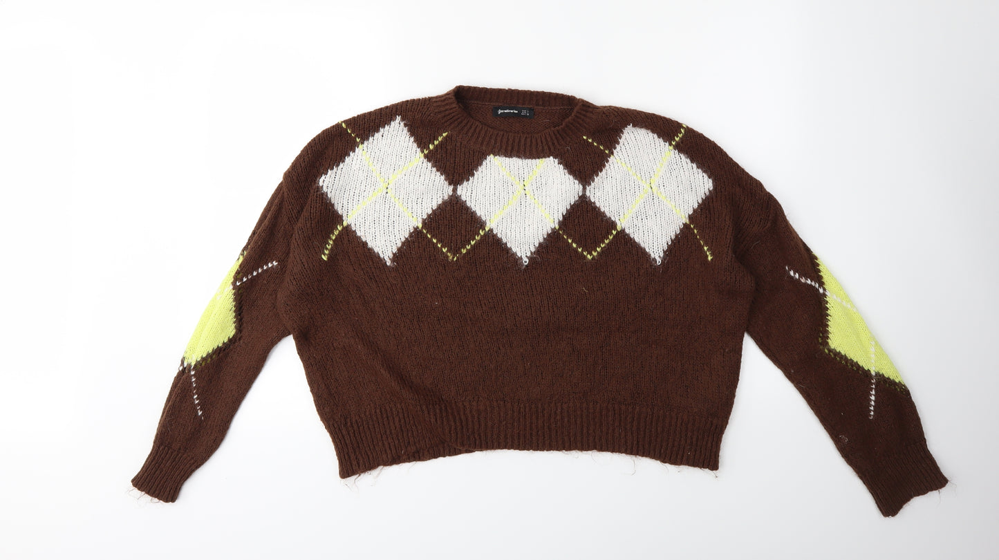 Stradivarius Womens Brown  Knit Pullover Jumper Size L