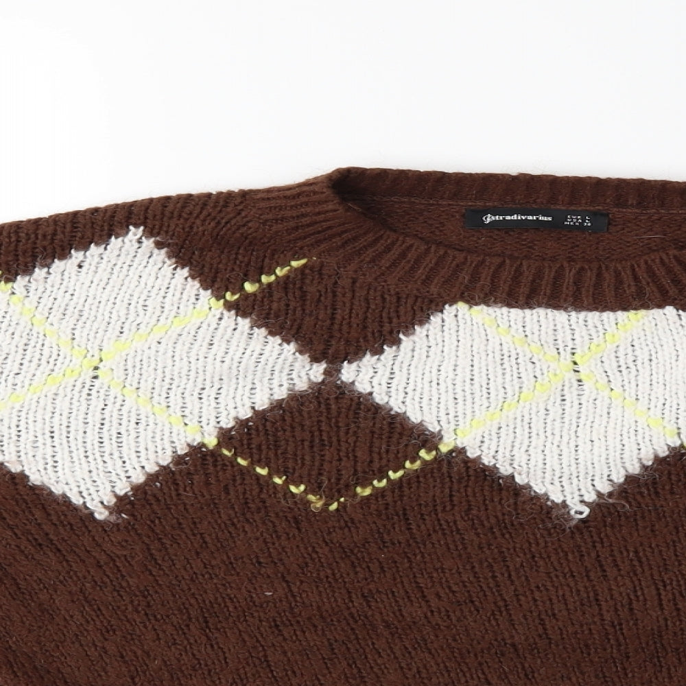 Stradivarius Womens Brown  Knit Pullover Jumper Size L