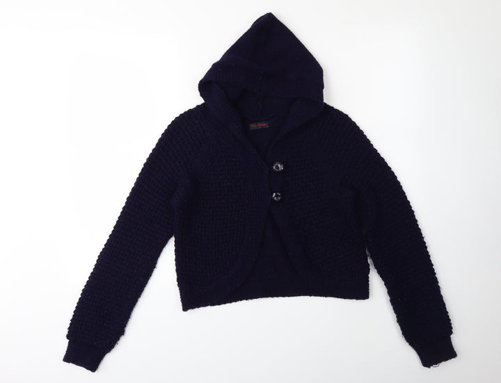 Miss Selfridge Womens Blue Knit Cardigan Jumper Size 10