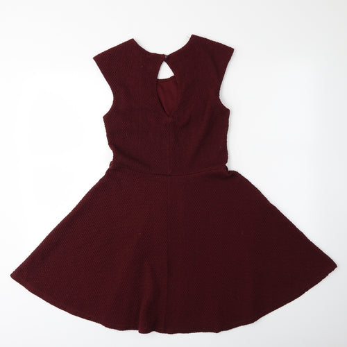 Miss Saigon Womens Red   Fit & Flare  Size 10