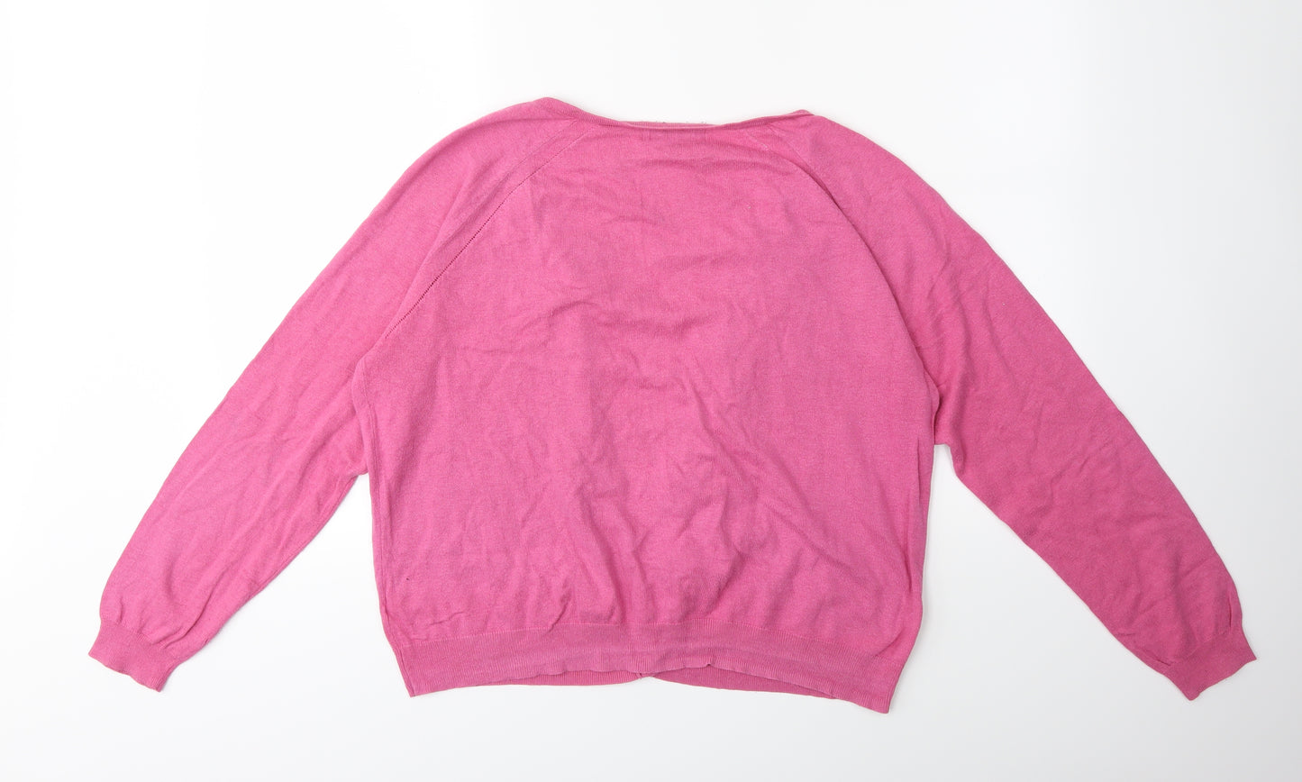 NEXT Womens Pink  Knit Cardigan Jumper Size 18