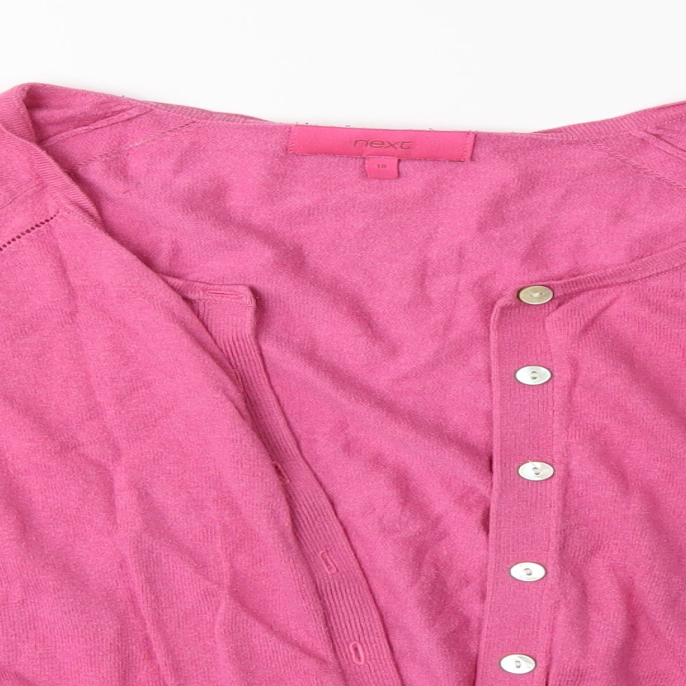 NEXT Womens Pink  Knit Cardigan Jumper Size 18