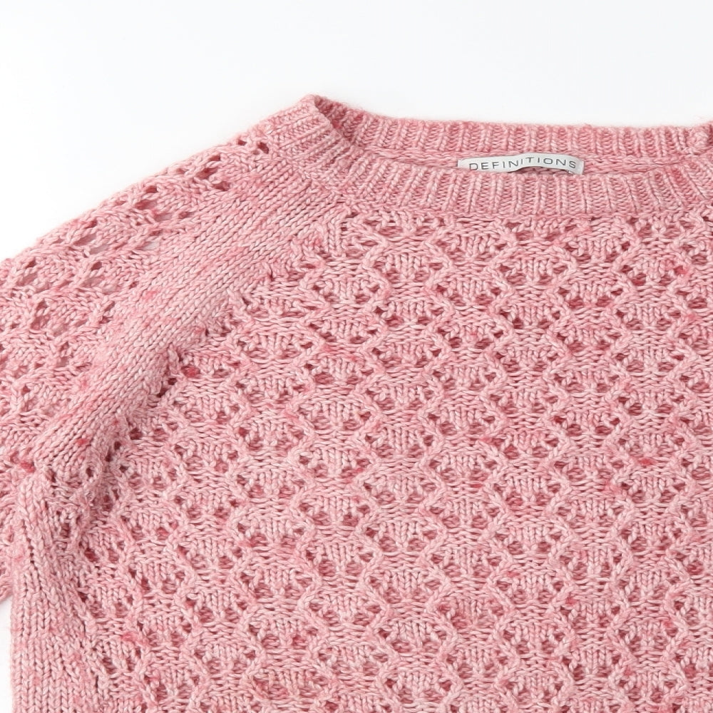 Definitions Womens Pink  Knit Pullover Jumper Size 14