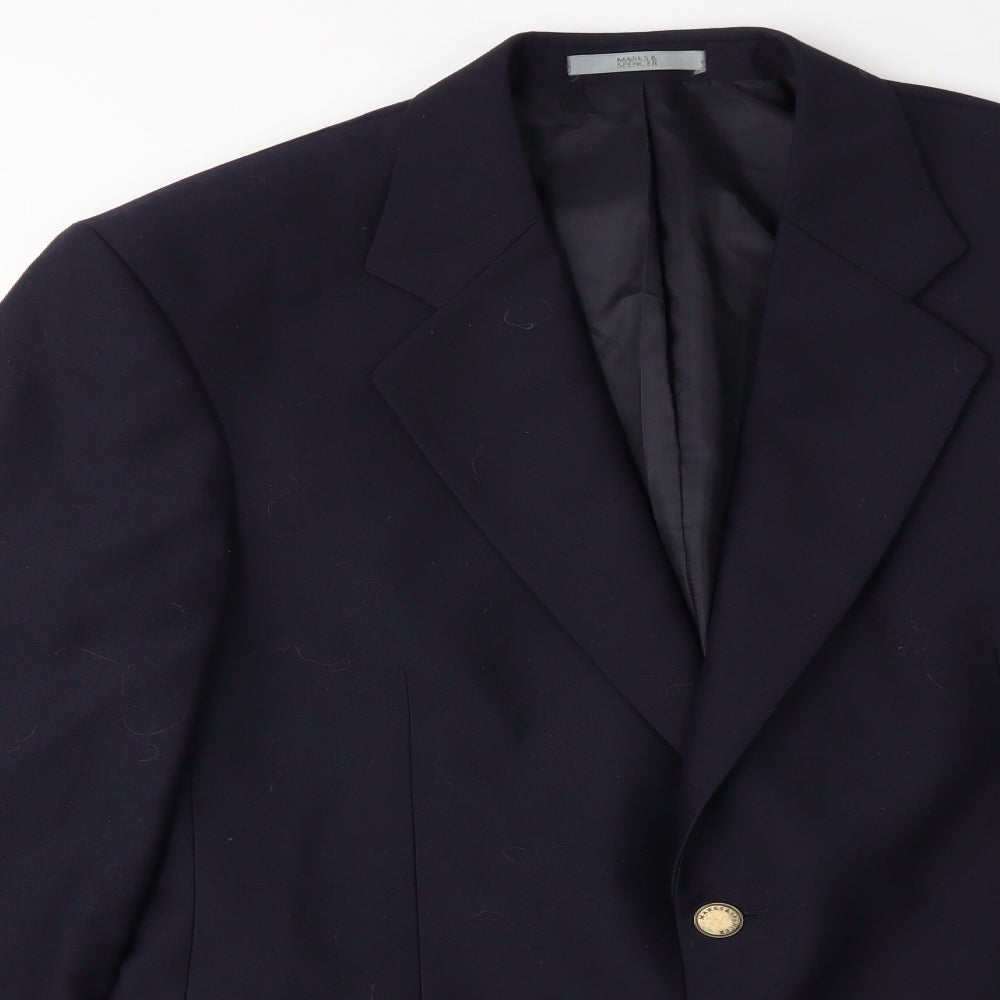 Marks and Spencer Mens Blue Striped  Jacket Suit Jacket Size 38