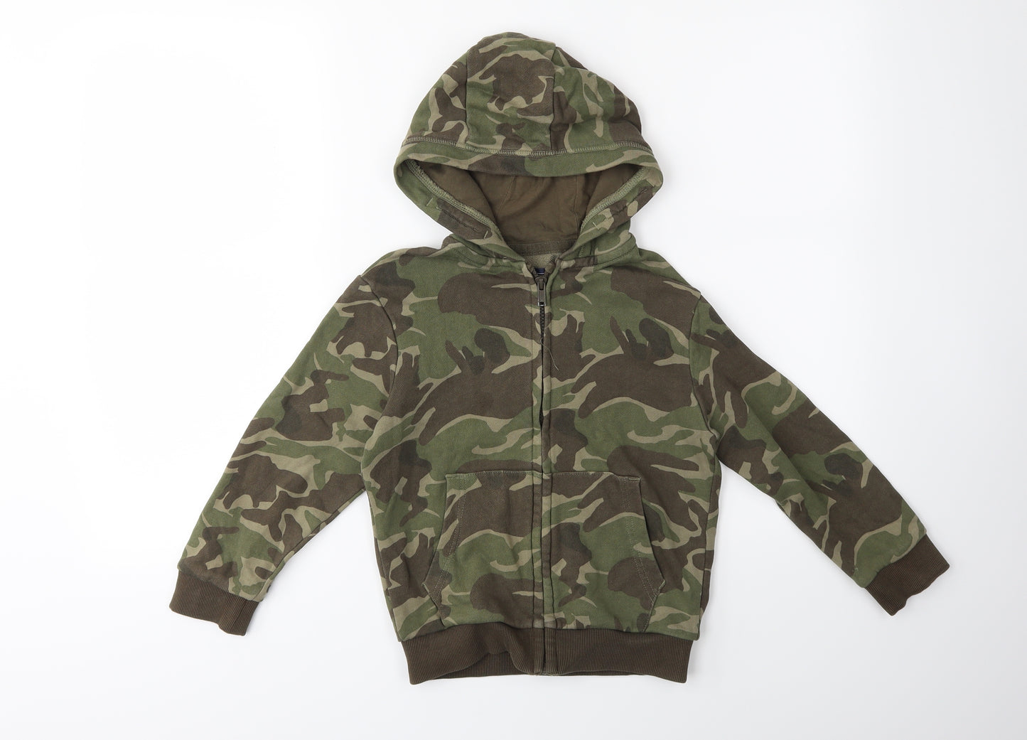 NEXT Boys Green Camouflage  Full Zip Hoodie Size 6 Years