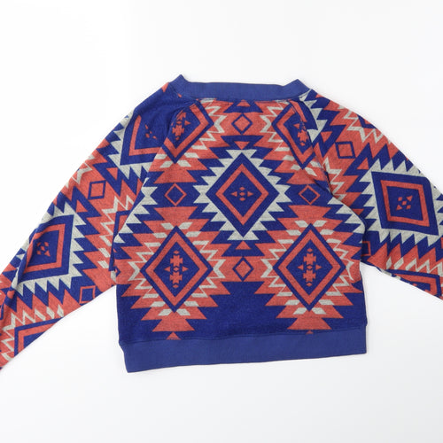 River Island Womens Blue Geometric  Pullover Sweatshirt Size S