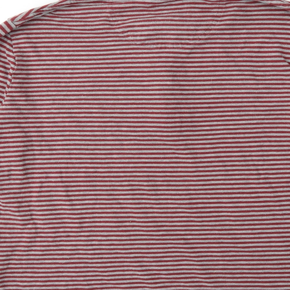 Jack Wills Mens Grey Striped   T-Shirt Size M