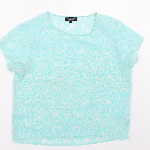 Newlook  Girls Blue Floral  Basic Blouse Size 14 Years