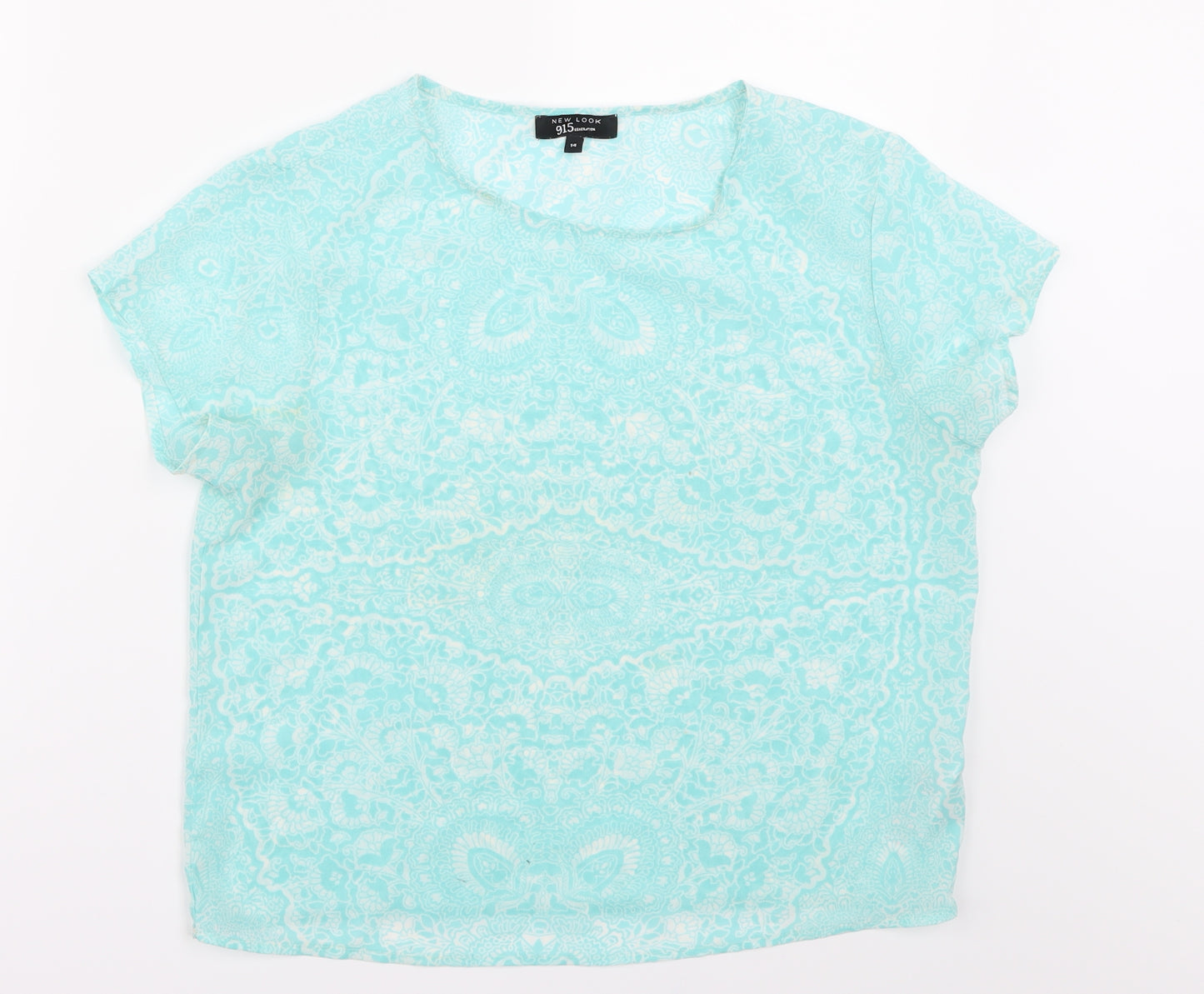 Newlook  Girls Blue Floral  Basic Blouse Size 14 Years