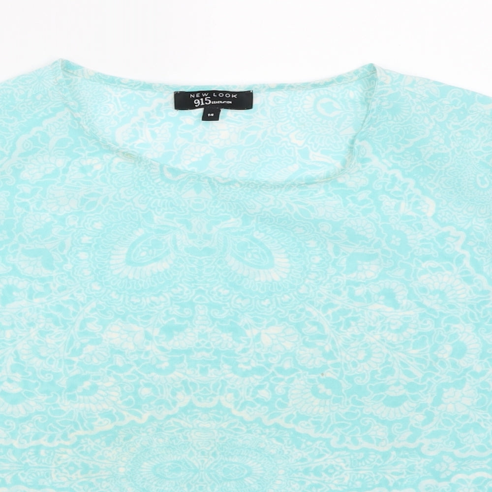 Newlook  Girls Blue Floral  Basic Blouse Size 14 Years
