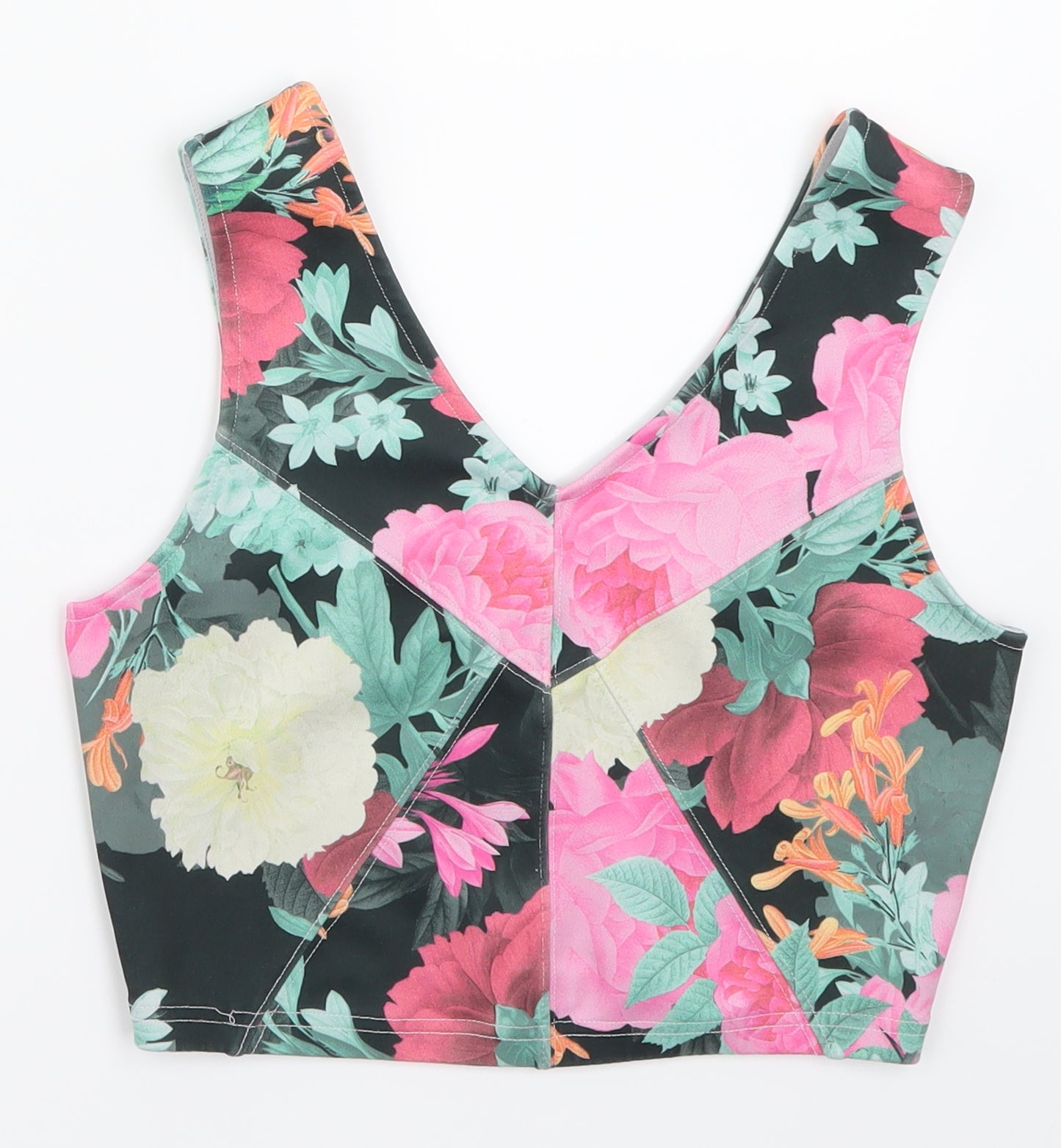 NEXT Womens Black Floral  Basic Tank Size 10