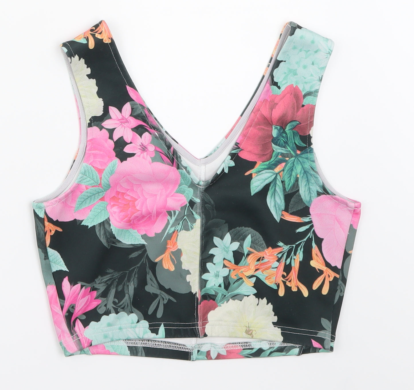 NEXT Womens Black Floral  Basic Tank Size 10