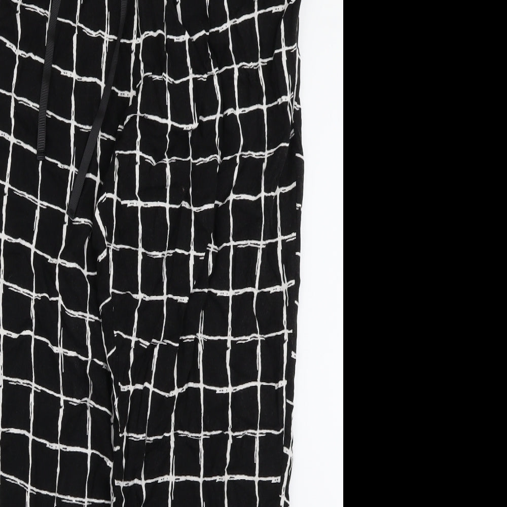 NEXT Womens Black Check  Trousers  Size 18 L26 in