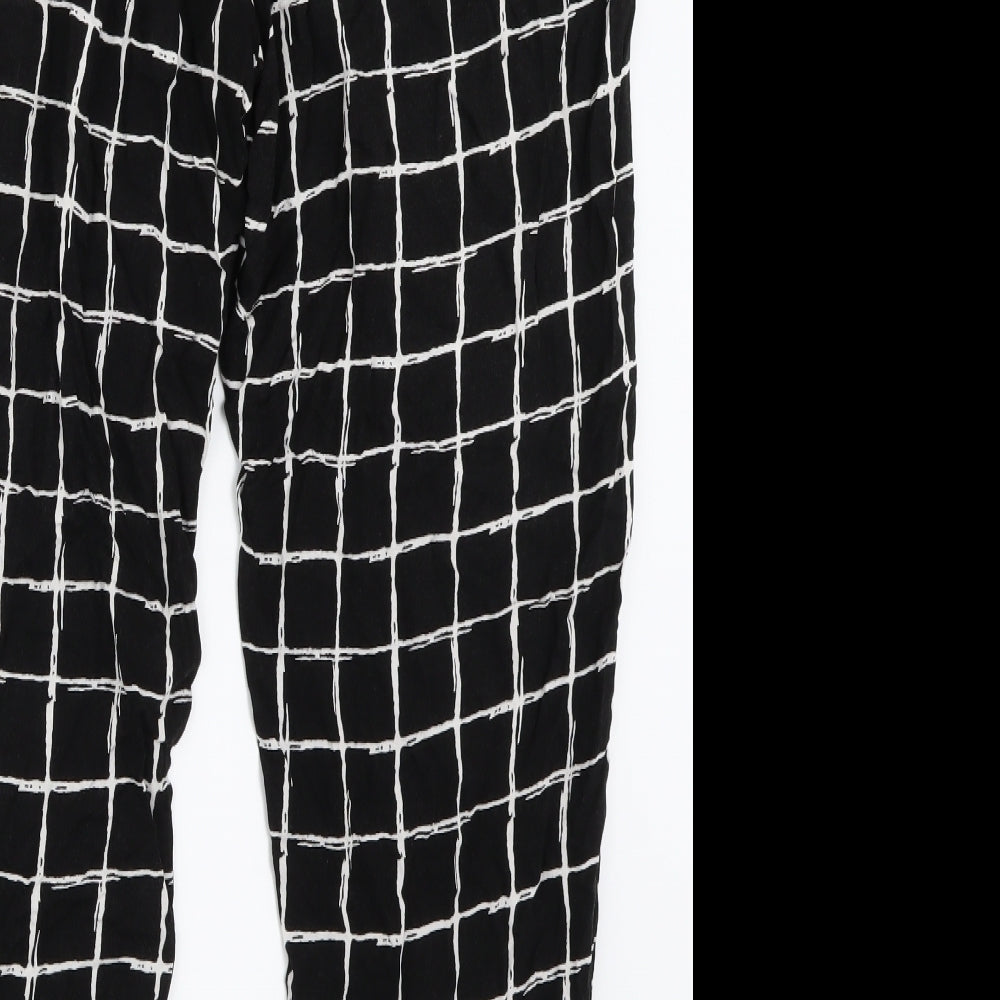 NEXT Womens Black Check  Trousers  Size 18 L26 in