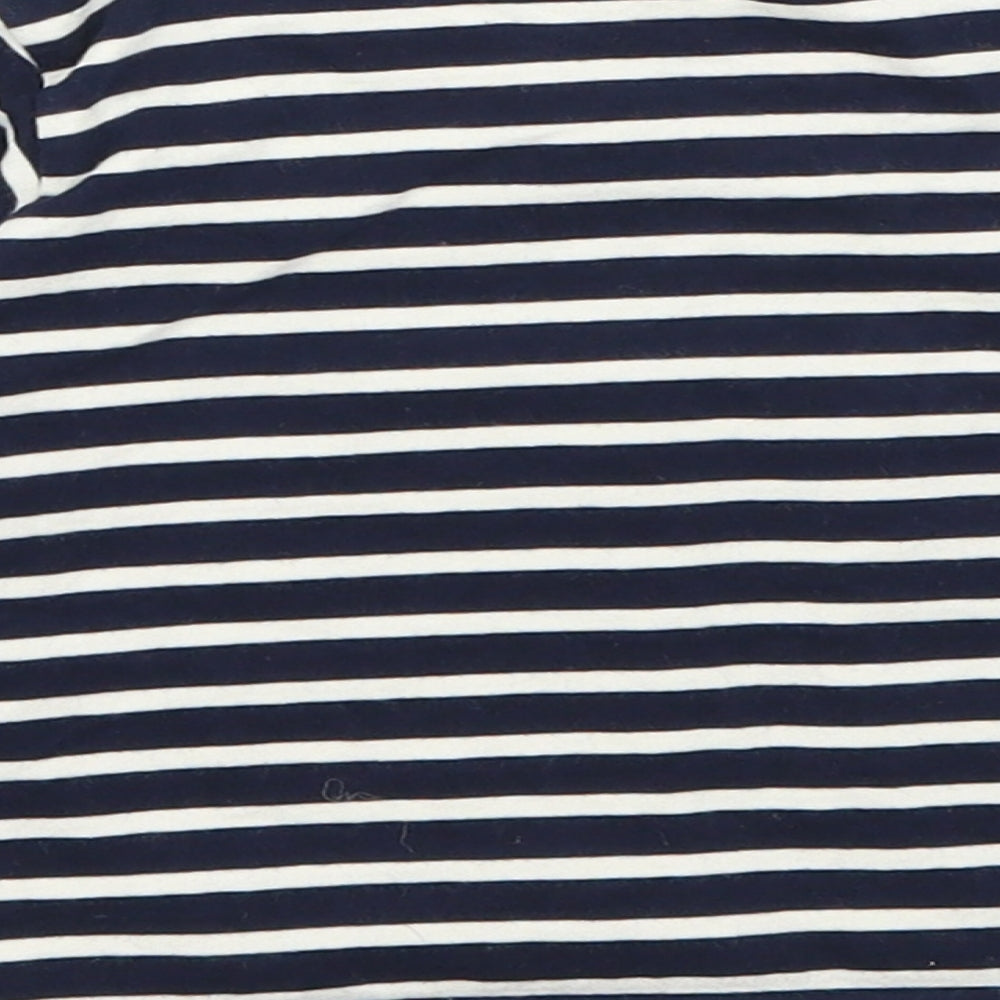 JoJo Maman Boys Blue Striped  Basic T-Shirt Size 9-12 Months