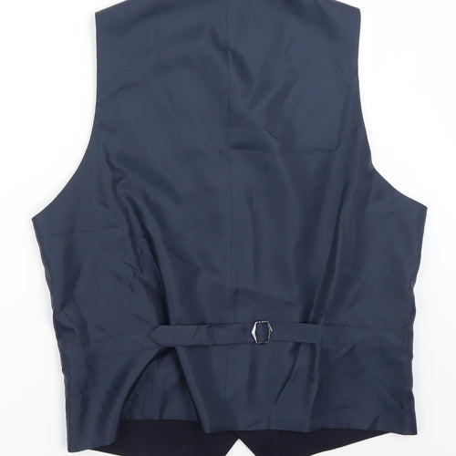 Marks and Spencer Mens Blue   Jacket Suit Waistcoat Size L