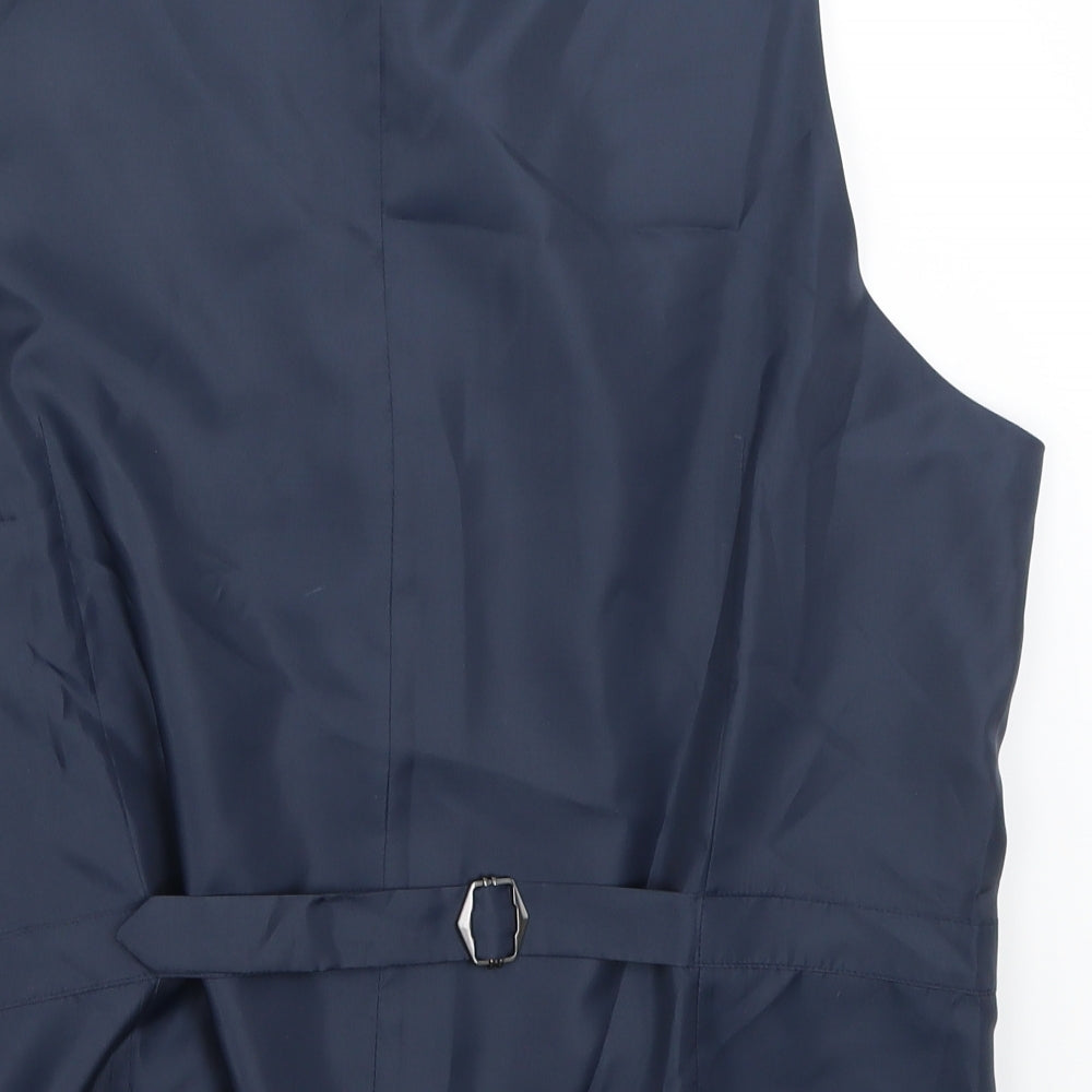 Marks and Spencer Mens Blue   Jacket Suit Waistcoat Size L