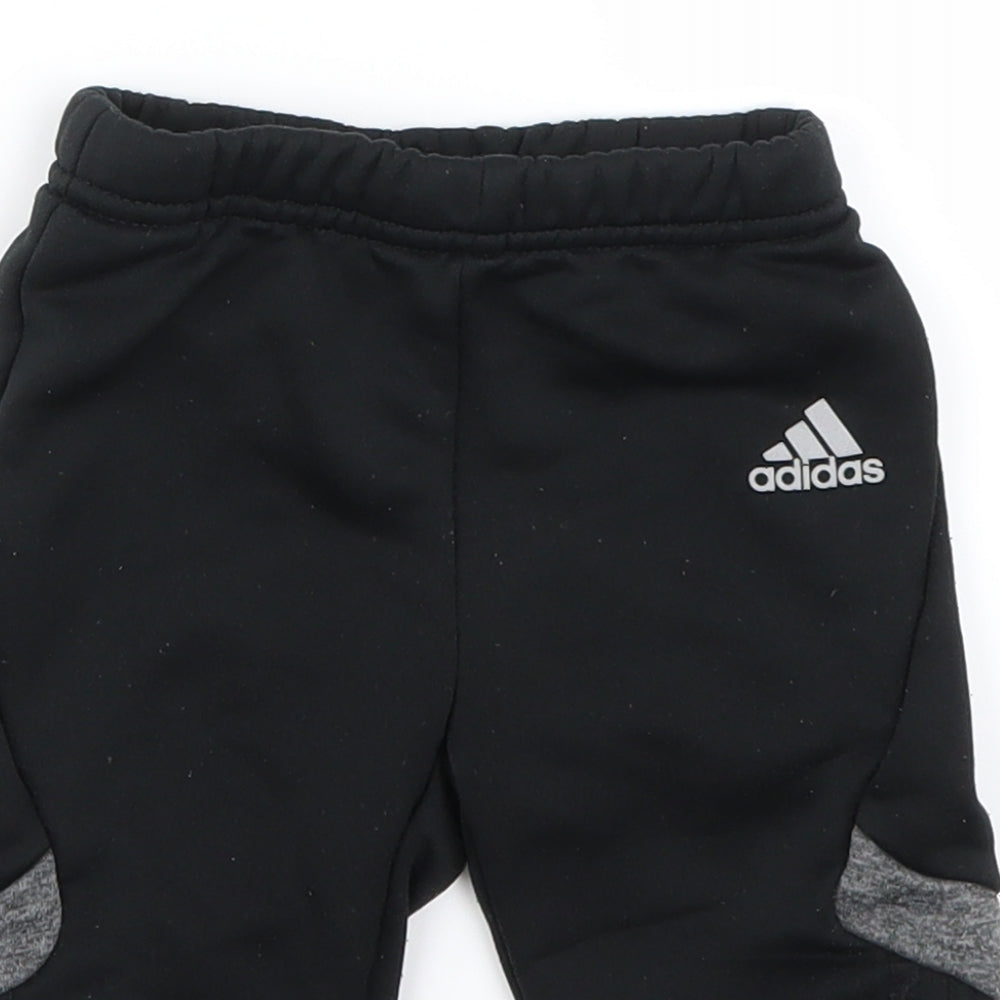 adidas Boys Black   Jogger Trousers Size 6-9 Months