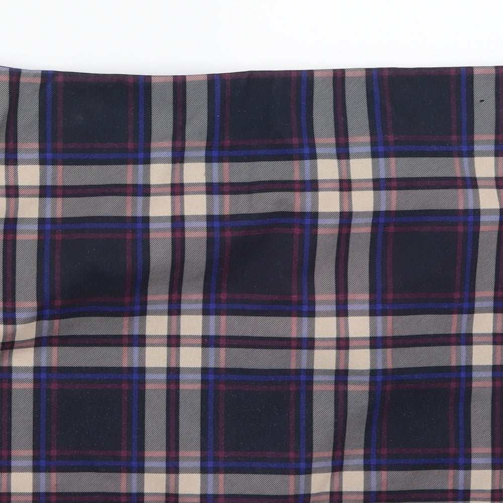 Marks and Spencer Womens Black Check  A-Line Skirt Size 14