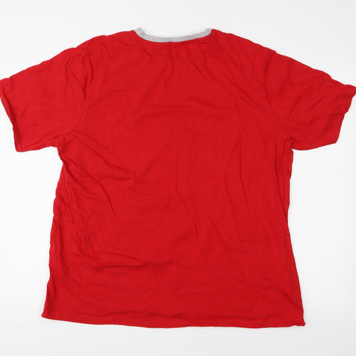 Disney Mens Red  Jersey  T-Shirt Size 2XL  - Disney Grumpy