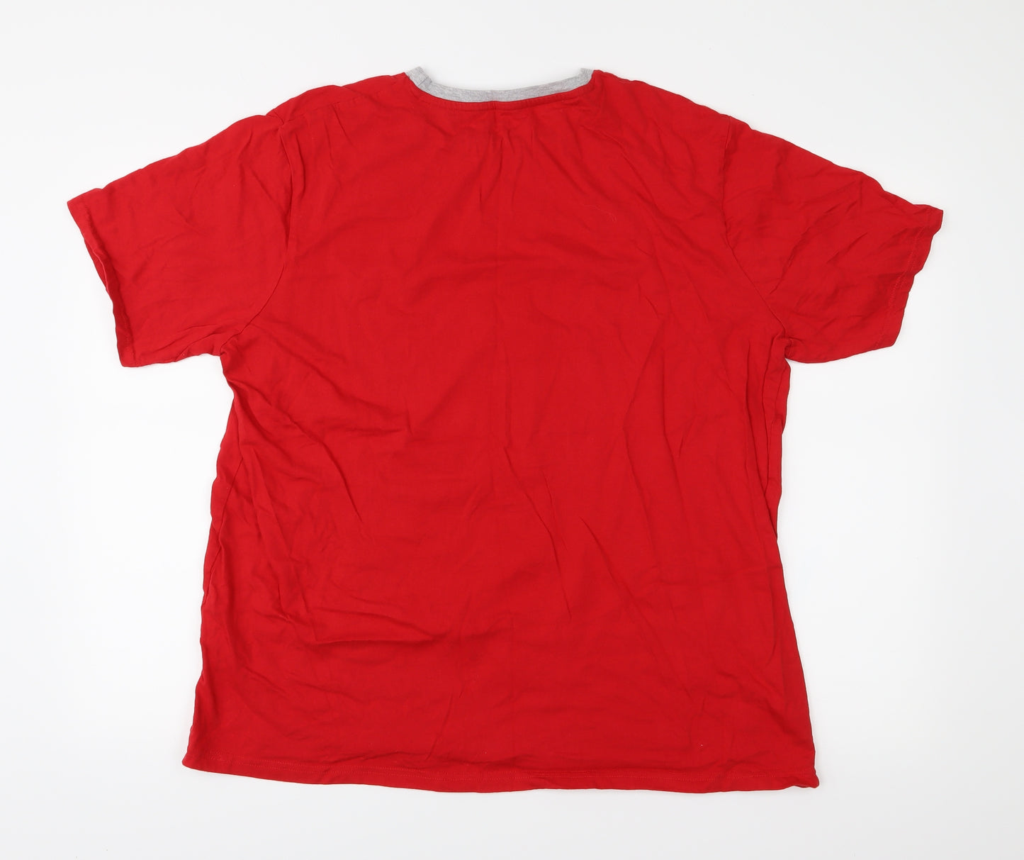 Disney Mens Red  Jersey  T-Shirt Size 2XL  - Disney Grumpy