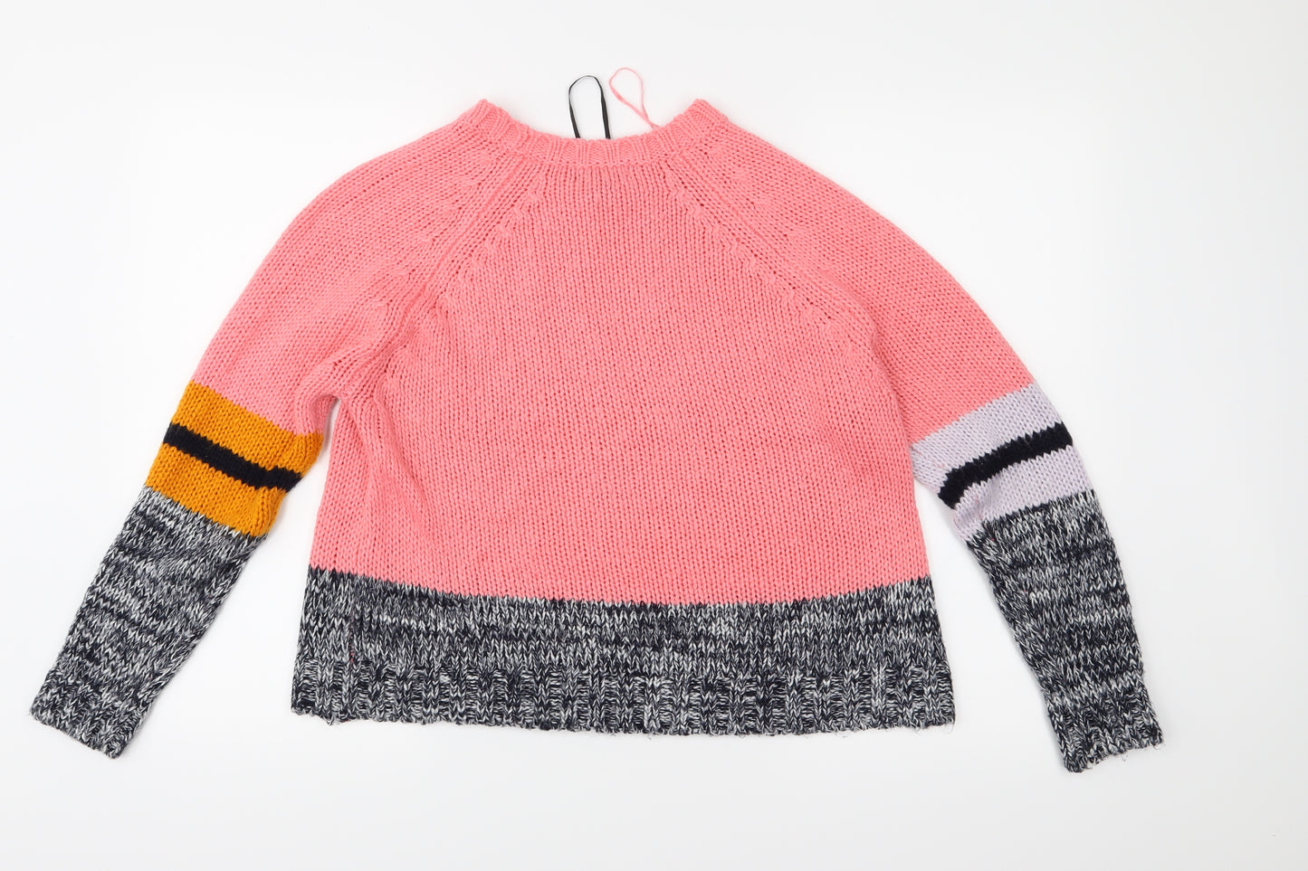 QED London Womens Pink Striped Knit Pullover Jumper Size M
