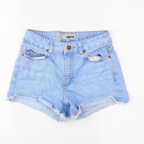 Topshop Womens Blue  Denim Cut-Off Shorts Size 8