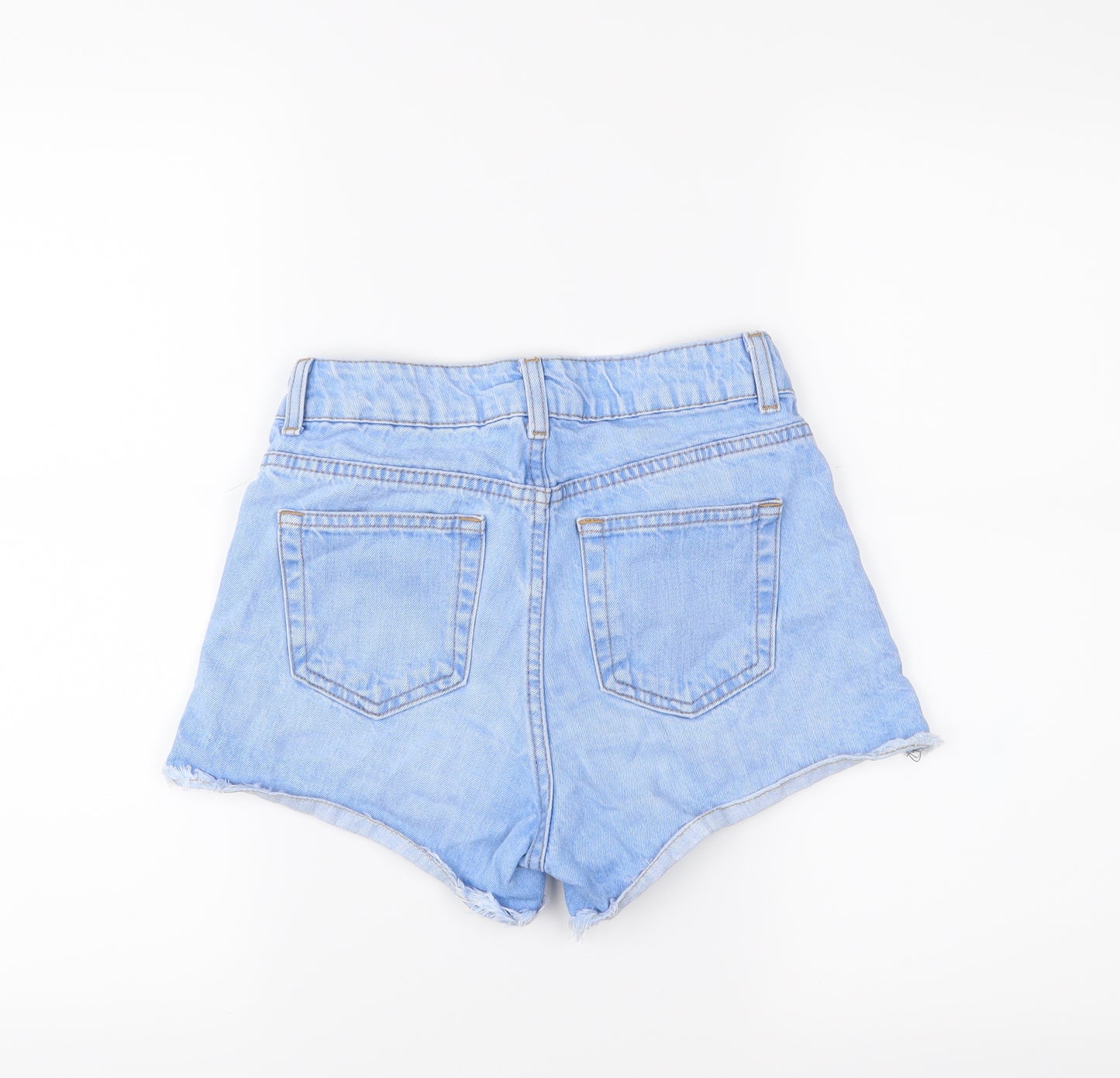 Topshop Womens Blue  Denim Cut-Off Shorts Size 8
