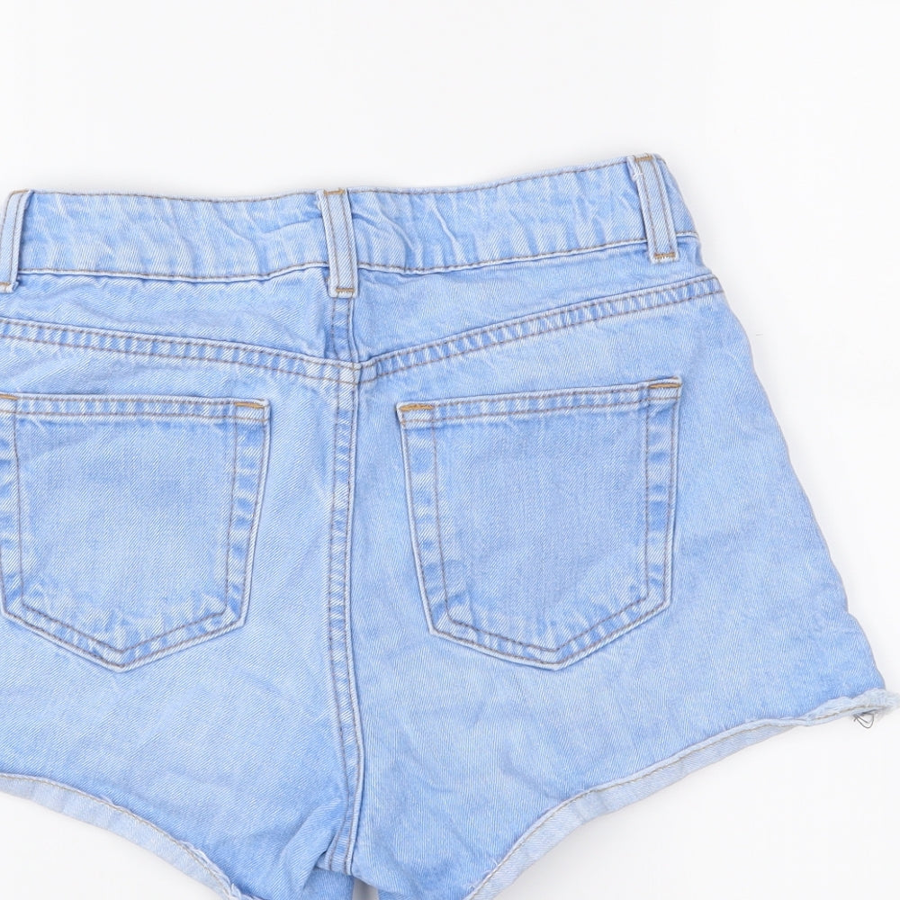 Topshop Womens Blue  Denim Cut-Off Shorts Size 8