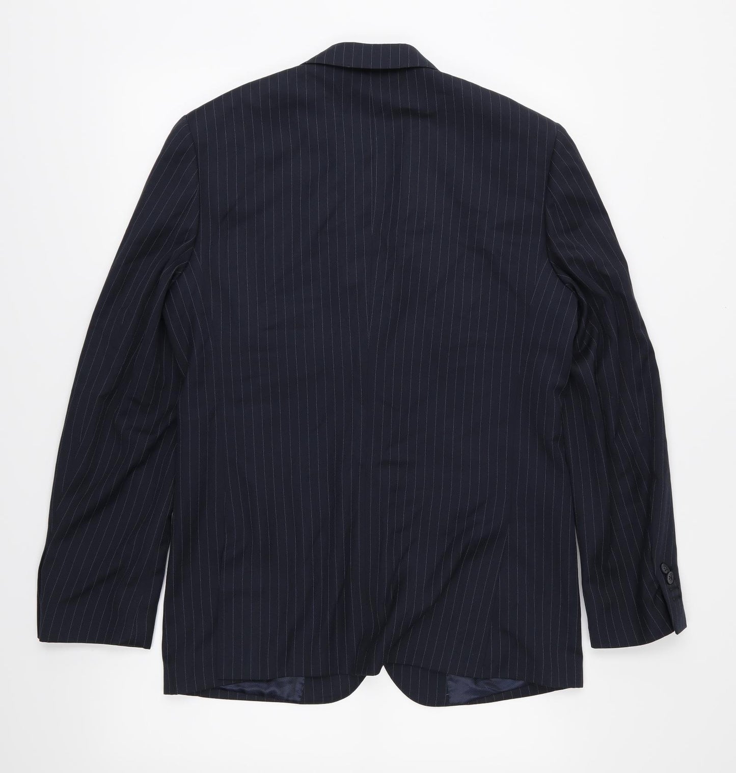 Alessandro Reale Mens Blue Striped  Jacket Suit Jacket Size 38