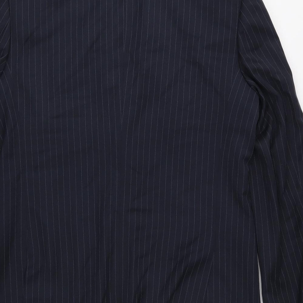 Alessandro Reale Mens Blue Striped  Jacket Suit Jacket Size 38