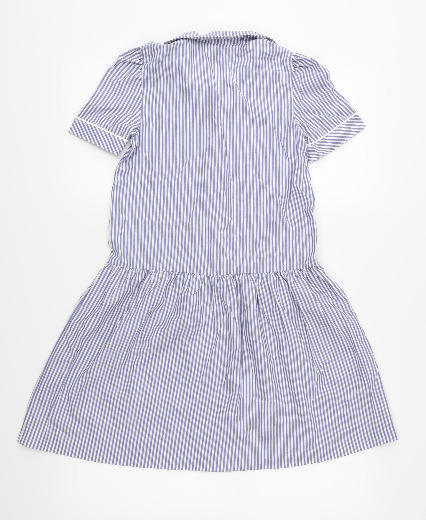 St Michael Girls Blue Striped  Fit & Flare  Size 10 Years