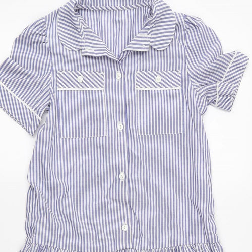 St Michael Girls Blue Striped  Fit & Flare  Size 10 Years