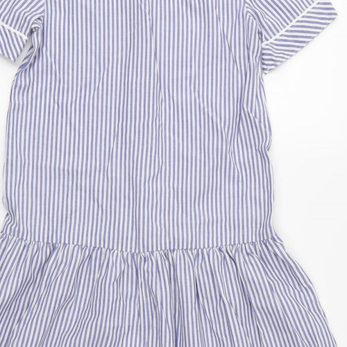 St Michael Girls Blue Striped  Fit & Flare  Size 10 Years