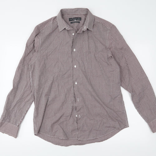 Primark Mens Red Check   Button-Up Size 16